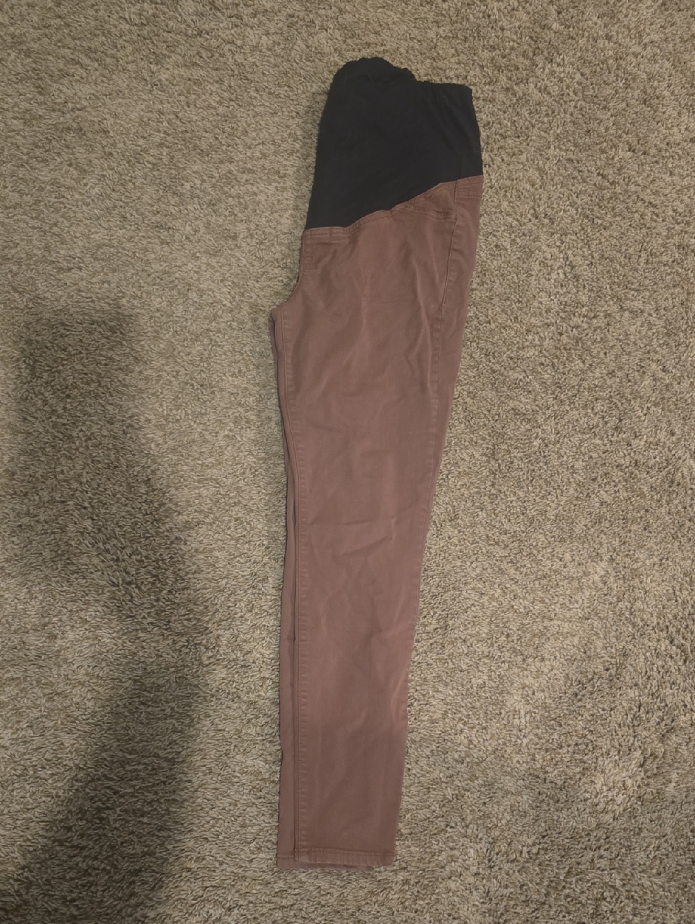 Maurices Two-Tone Maternity Skinny Jeans in Black and Brown